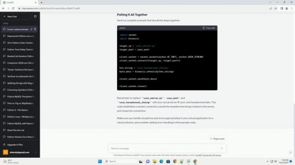 Send Hexadecimal string to socket using python