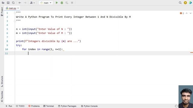 Write A Python Program To Print Every Integer Between 1 And N Divisible By M смотреть онлайн