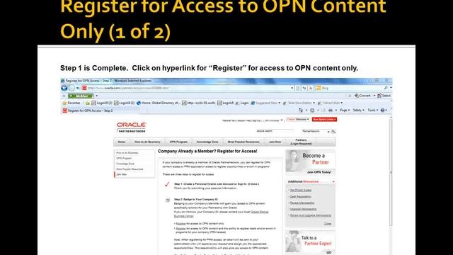 Accessing the OIC Oracle Partner Network (OPN) Portal смотреть онлайн