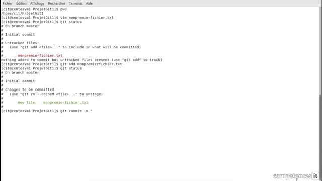 103# Ajouter, modifier et valider des fichiers du référentiel local Git (CentOS) смотреть онлайн
