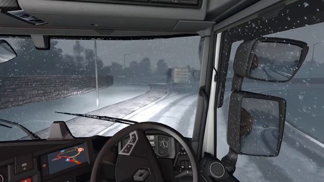 ETS2 1.36 - Renault T520 High - UK Winter Weather | Aberystwyth ➔ Birmingham - Logitech G29 смотреть онлайн