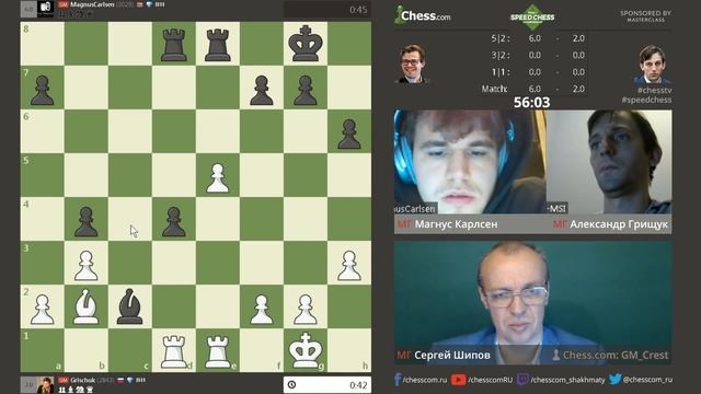 Карлсен - Грищук ⚡️ SСС 2017 блиц 1/2 ? Сергей Шипов ♕ Шахматы смотреть онлайн