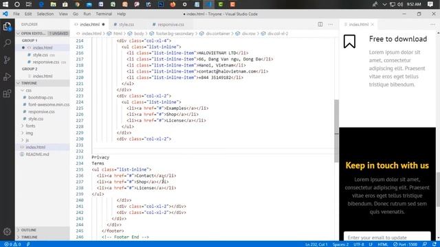 PSD to HTML using Bootstrap 4 | Tinyone PSD Template | Footer Section [#6] смотреть онлайн