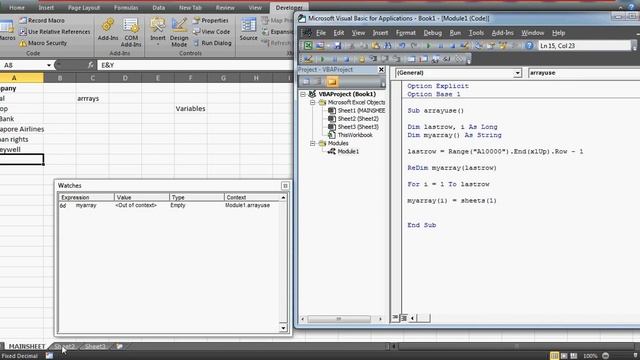 Learn Excel - Video 34- VBA Arrays- Create Sheets смотреть онлайн