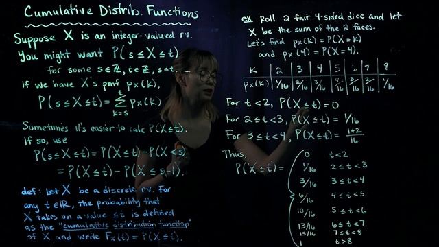 Cumulative Distribution Functions for Discrete Random Variables смотреть онлайн