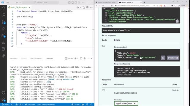 FastAPI Curso: 106 Combinar Parámetros de Ruta, Formulario y Subida de Archivos смотреть онлайн