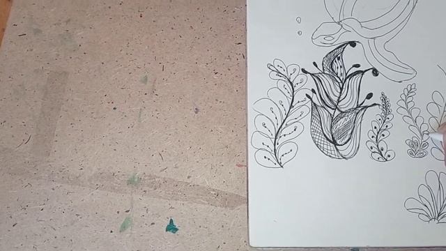 рисование с черной ручкой... смотреть онлайн