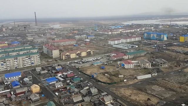 Поронайск с высоты птичьего полета. смотреть онлайн