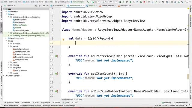 SOVY 22.01.2021 KOTLIN OpenDataGame #2 - RecyclerView, Adapter, ViewHolder, Data class смотреть онлайн