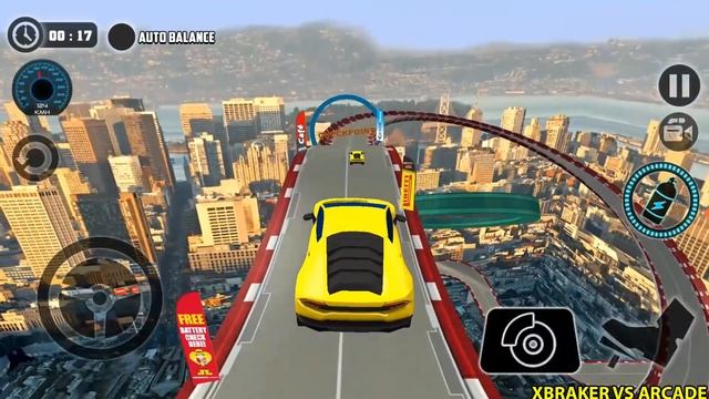 Impossible Car Tracks 3D - Yellow Lambo Driving Simulator Stunts Multiplayer Mode - Android Gamepla смотреть онлайн