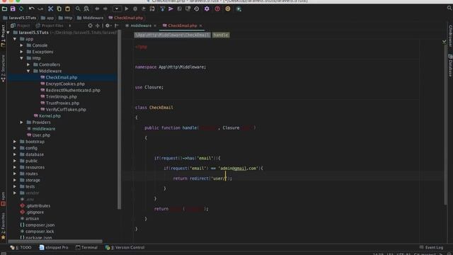 Laravel 5.5 middleware example lesson 2 смотреть онлайн