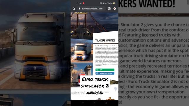 Euro truck simulator 2 android download #short #ets2android смотреть онлайн