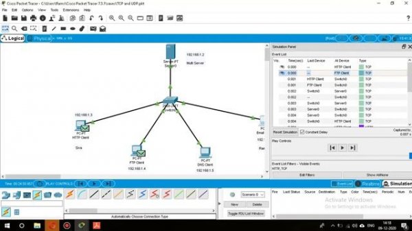 CISCO Packet Tracer: TCP and UDP Communication
