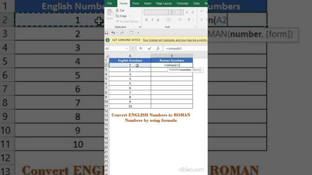 How to convert English numbers to Roman Numbers in Excel смотреть онлайн