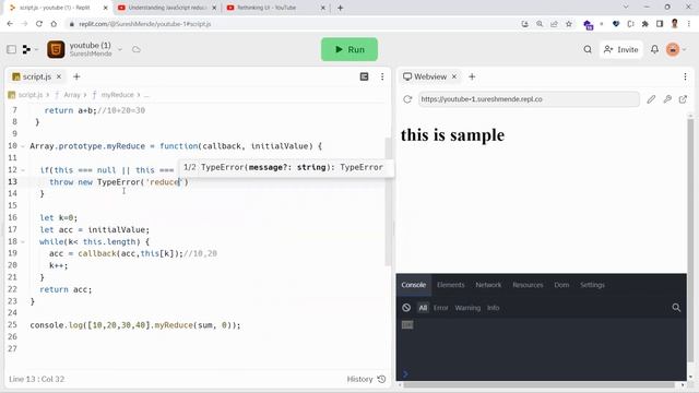 Polyfill for reduce function in JavaScript | Interview Question смотреть онлайн