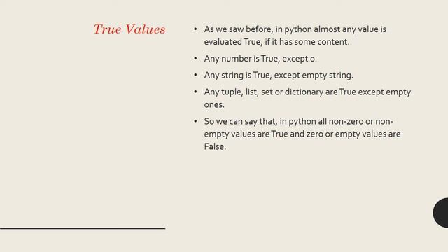 Python Booleans data type and its values смотреть онлайн