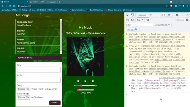 Laravel & Inertia Music Player: File Uploads [5] смотреть онлайн