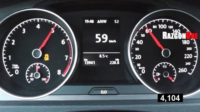 Разгон 0-100 Volkswagen Golf Mk7 1.4 TSI / Acceleration смотреть онлайн