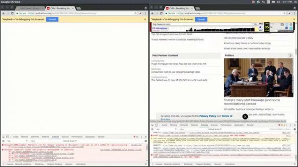 Internet Archive's Wayback Machine With Client Side Rewriting