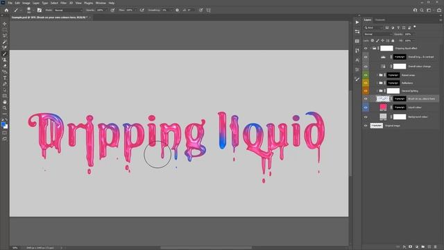 Dripping liquid effect Photoshop tutorial смотреть онлайн