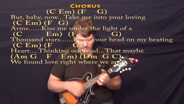 Thinking Out Loud - Mandolin Cover Lesson with Chords/Lyrics - Capo 2nd смотреть онлайн