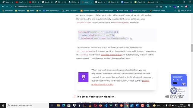 Comment vérifier l'email après l'inscription | Vérification des e-mails | Laravel 8 смотреть онлайн