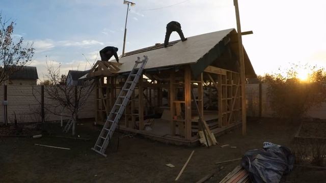 Таймлапс строительства каркасной бани смотреть онлайн
