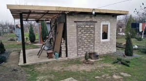 Переделка крыши на летней кухне.