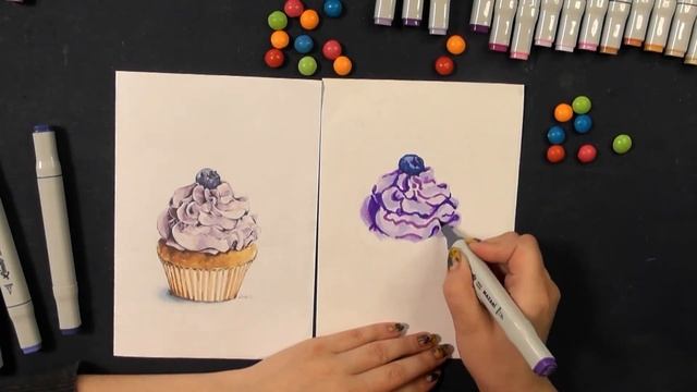 Ни дня без кисти #23. Рисуем кексик маркерами смотреть онлайн