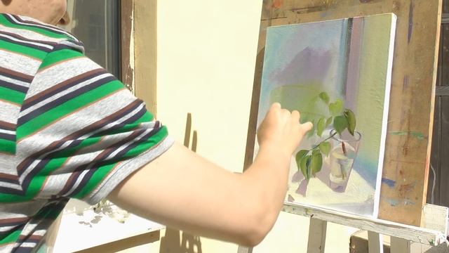 Как нарисовать веточку сирени поэтапно маслом.Lilac.Picture