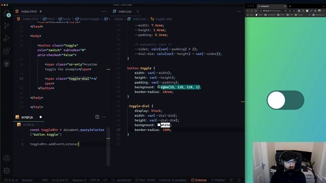 Build a custom Toggle/Switch - Learn some variable magic - Design from Headless UI - HTML CSS JS смотреть онлайн