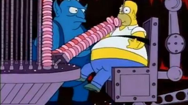 The Simpsons - Homer Eating All The Donuts In The World