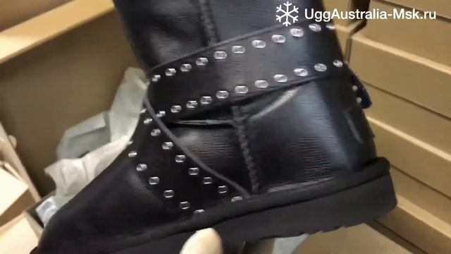 Кожаные женские угги | UGG Women Cameron Metallik Black смотреть онлайн