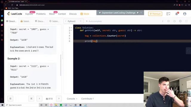 LeetCode 299: Bulls and Cows - Detailed Explanation and Solution (Python) смотреть онлайн