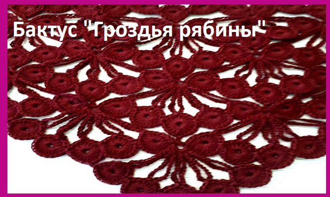 Бактус "Гроздья рябины", вязание крючком. смотреть онлайн