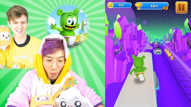 NOOB vs PRO vs HACKER In GUMMY BEAR RUN! (SECRET MAX LEVEL ANT GAME!?) смотреть онлайн
