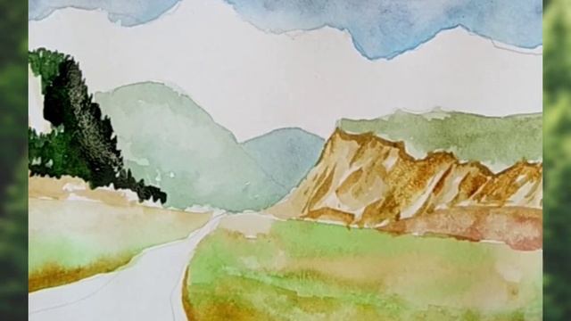 Дорога в горы. Рисуем пейзаж акварелью. SpeedPaint смотреть онлайн
