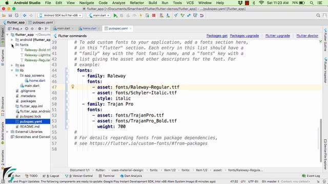 Flutter Custom Fonts in Text widget. Text Style in Flutter. Tutorial for Beginners using Dart #2.3 смотреть онлайн