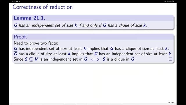 UIUC CS 374 FA 20: 21.3.1. Independent Set and Clique смотреть онлайн