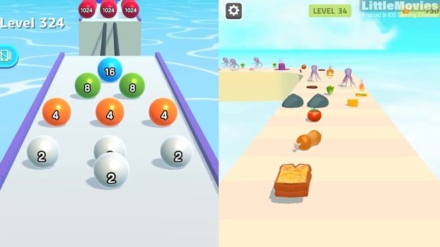 Ball Run 2048 | Sandwich Runner - All Level Gameplay Android,iOS - BIG NEW APK UPDATE смотреть онлайн