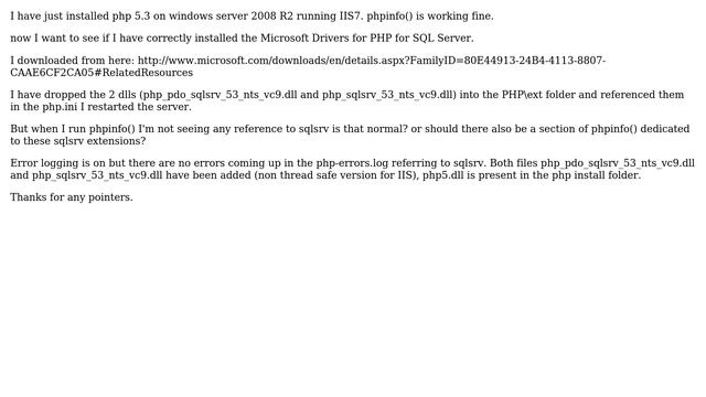 DevOps & SysAdmins: sqlsrv not showing up in my phpinfo смотреть онлайн