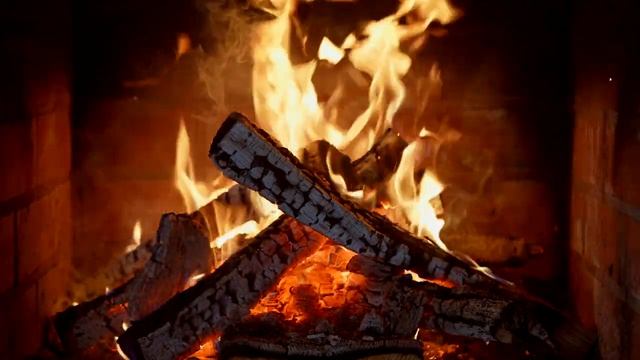 ? Fire Background 4K (12 HOURS). Cozy Fireplace With Crackling Fire Sounds. Fireplace Burning