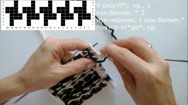 Узор спицами "гусиная лапка", "гленчек" // Ленивый жаккард //Простой способ вязания смотреть онлайн