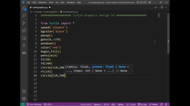 python turtle graphics tutorial || #design59 || Python graphics смотреть онлайн