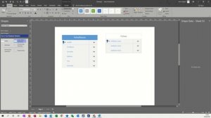 Crow's foot database notation in Microsoft Visio.