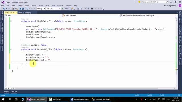 Bài 4. Thực hiện Insert, Update, Delete dữ liệu Sql Server trên Windows Form với Visual Studio 2015 смотреть онлайн