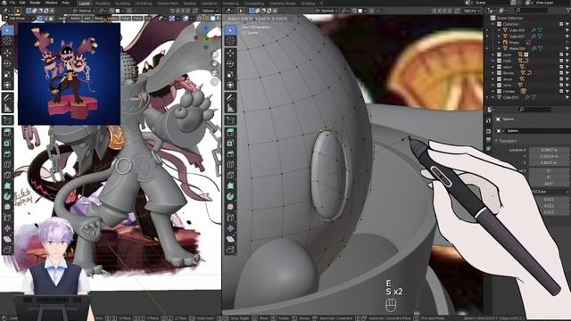 Создать персонажа 3Д моделирование в Blender " Аниме Кот" 3часть / 3) смотреть онлайн