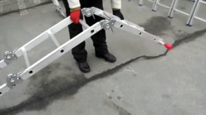 Шарнирная алюминиевая лестница трансформер 3х4 Практика