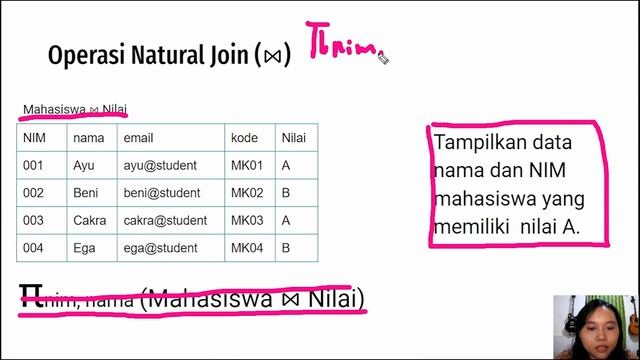 Penjelasan dan Contoh Aljabar Relasional: Operasi Natural Join | Basis Data смотреть онлайн