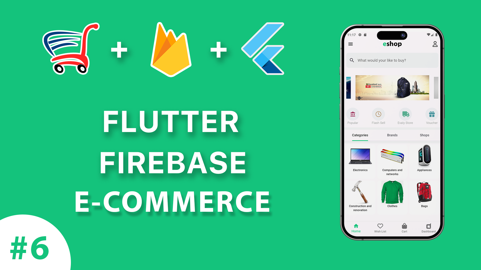 Flutter + Firebase + E-commerce | Auth. Firebase Firestore #6 смотреть онлайн
